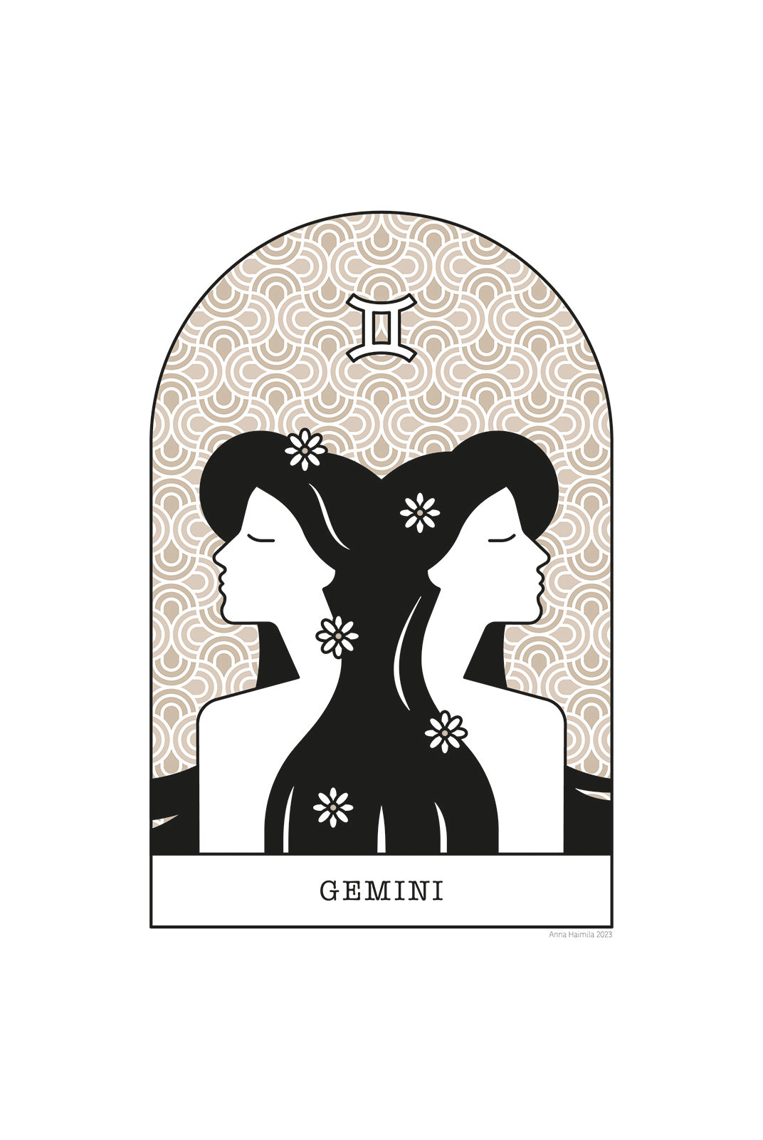 Kaksoset, Gemini -horoskooppi (beige)