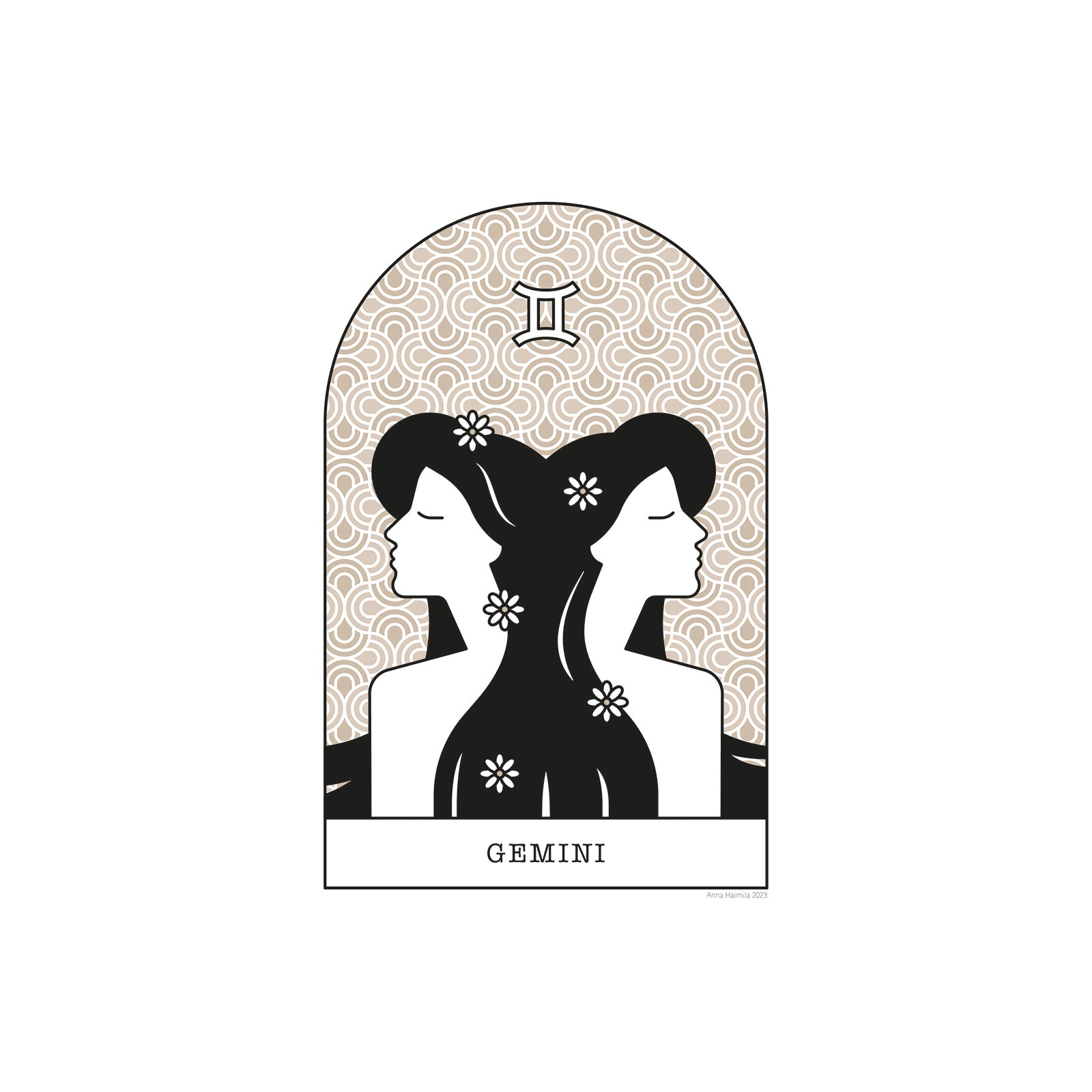 Kaksoset, Gemini -horoskooppi (beige)