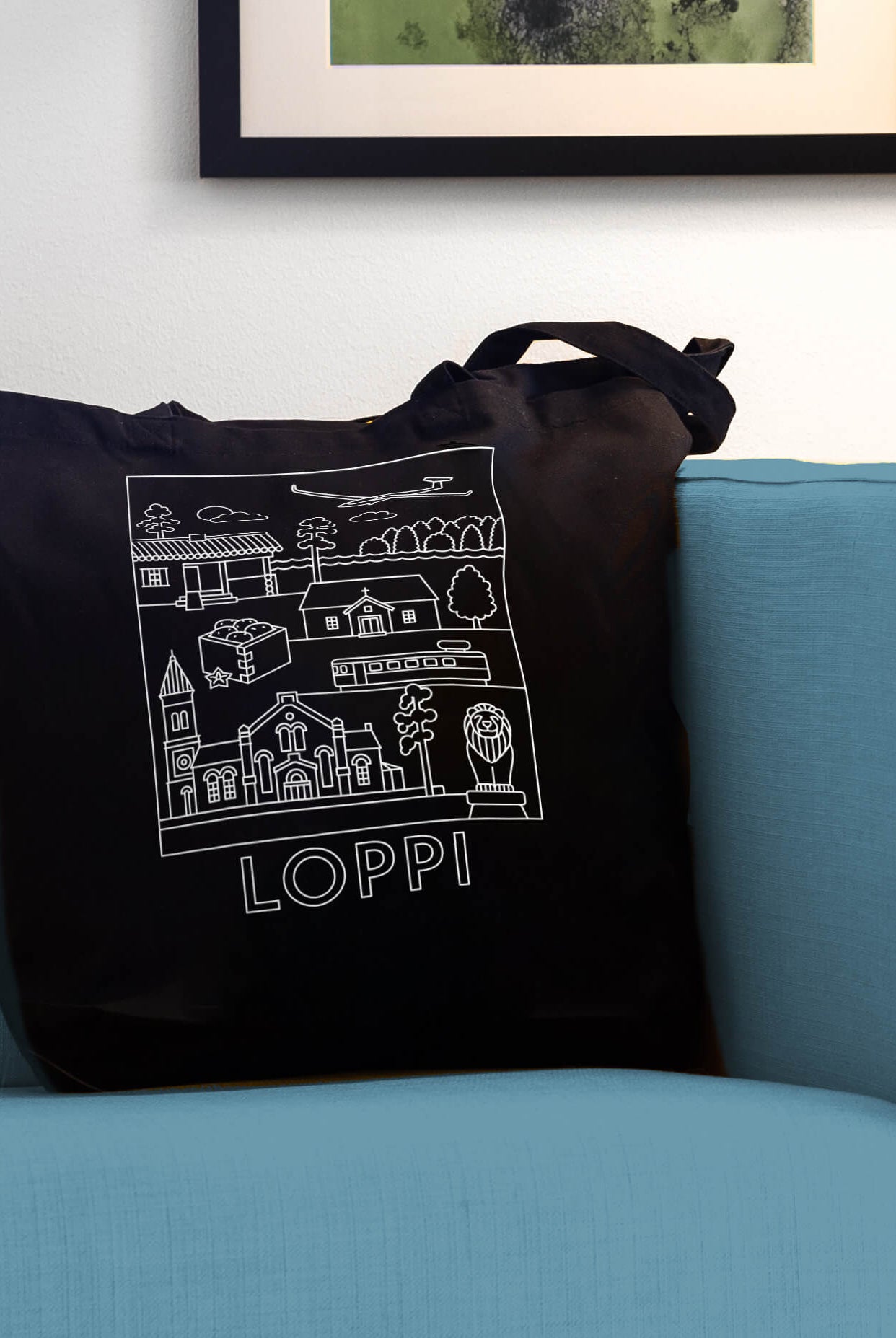 Loppi -nähtävyydet kangaskassi