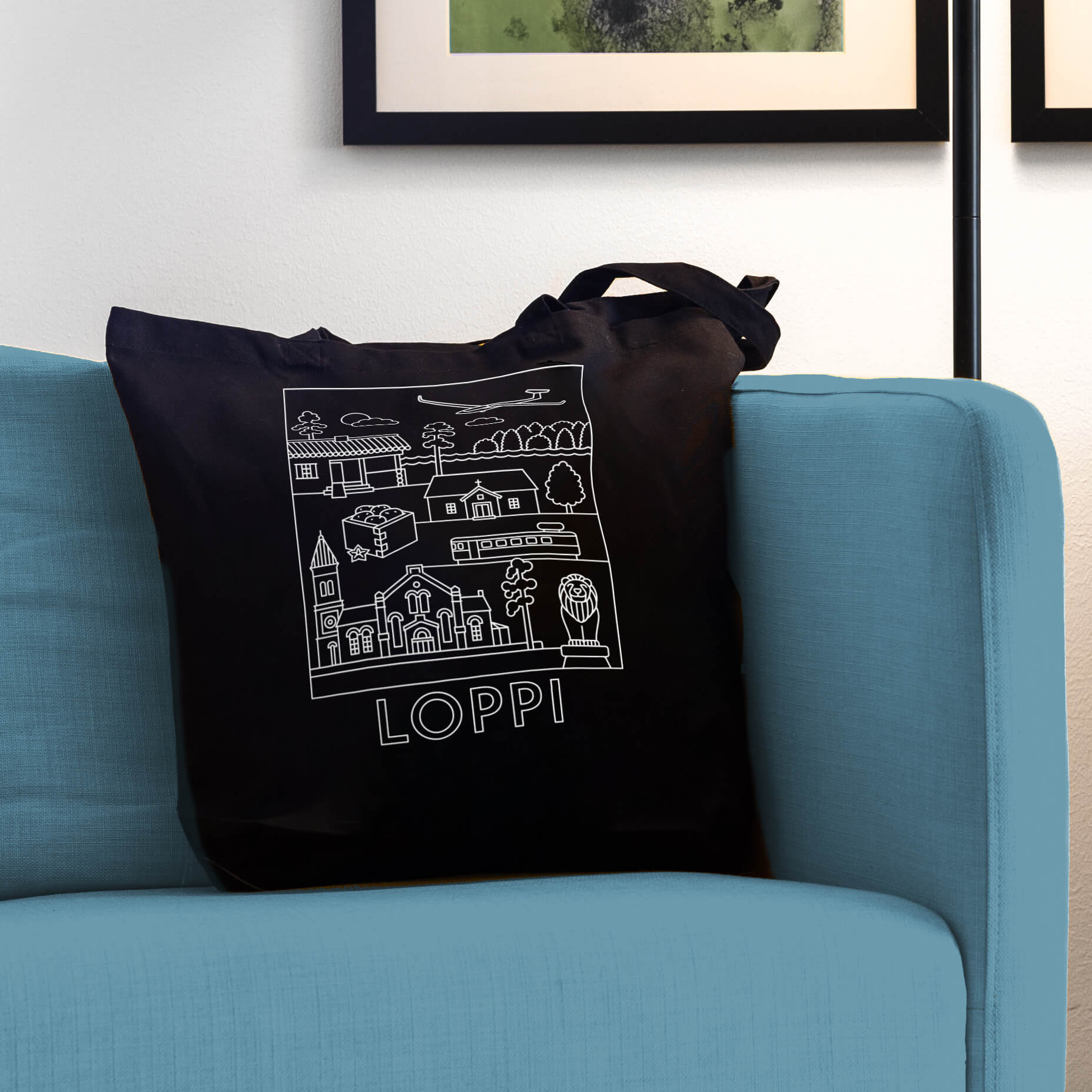 Loppi -nähtävyydet kangaskassi