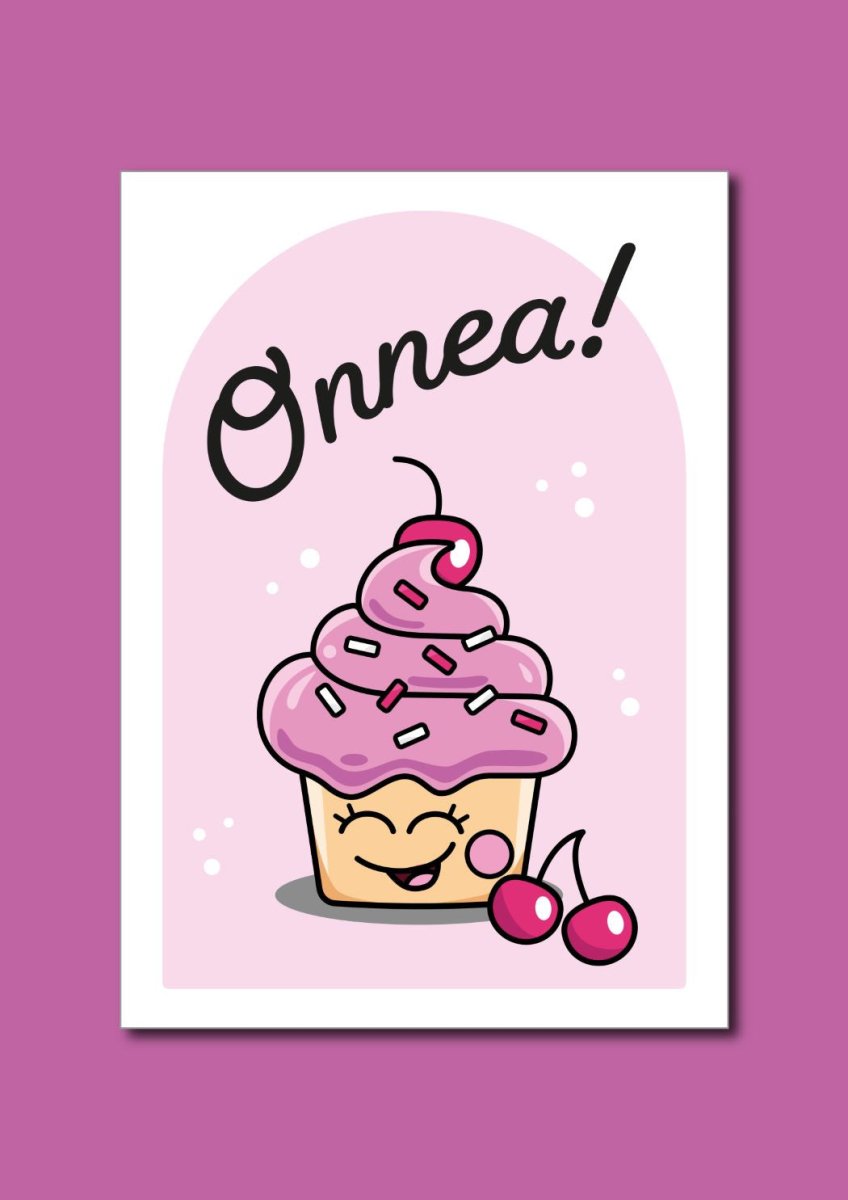 Onnittelukortti, muffinssi