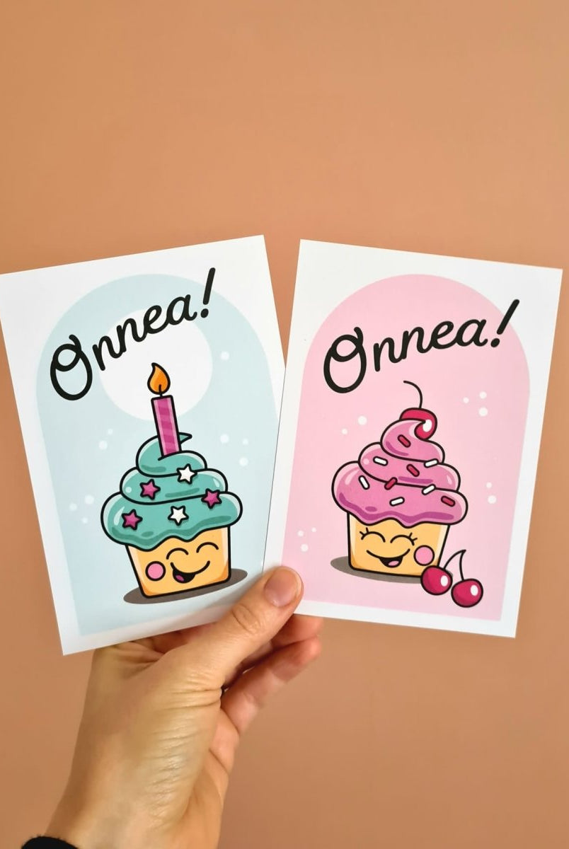 Onnittelukortti, muffinssi