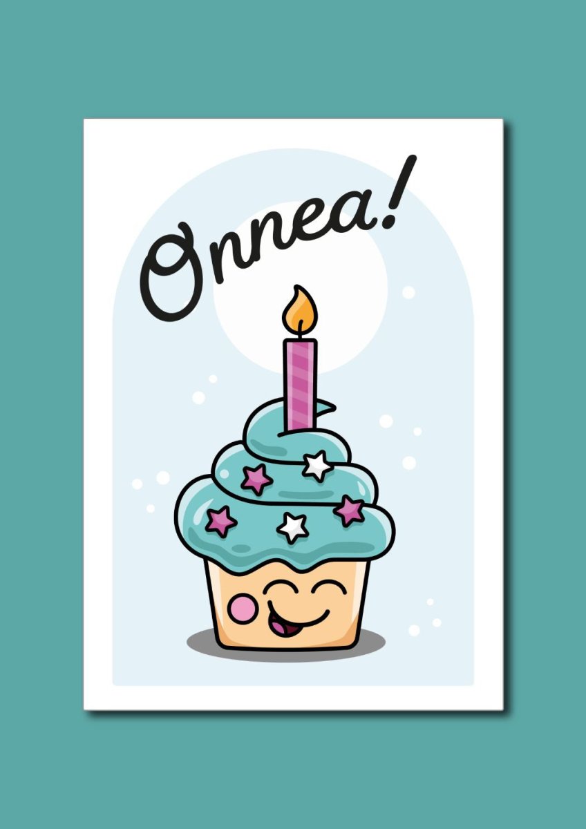 Onnittelukortti, muffinssi