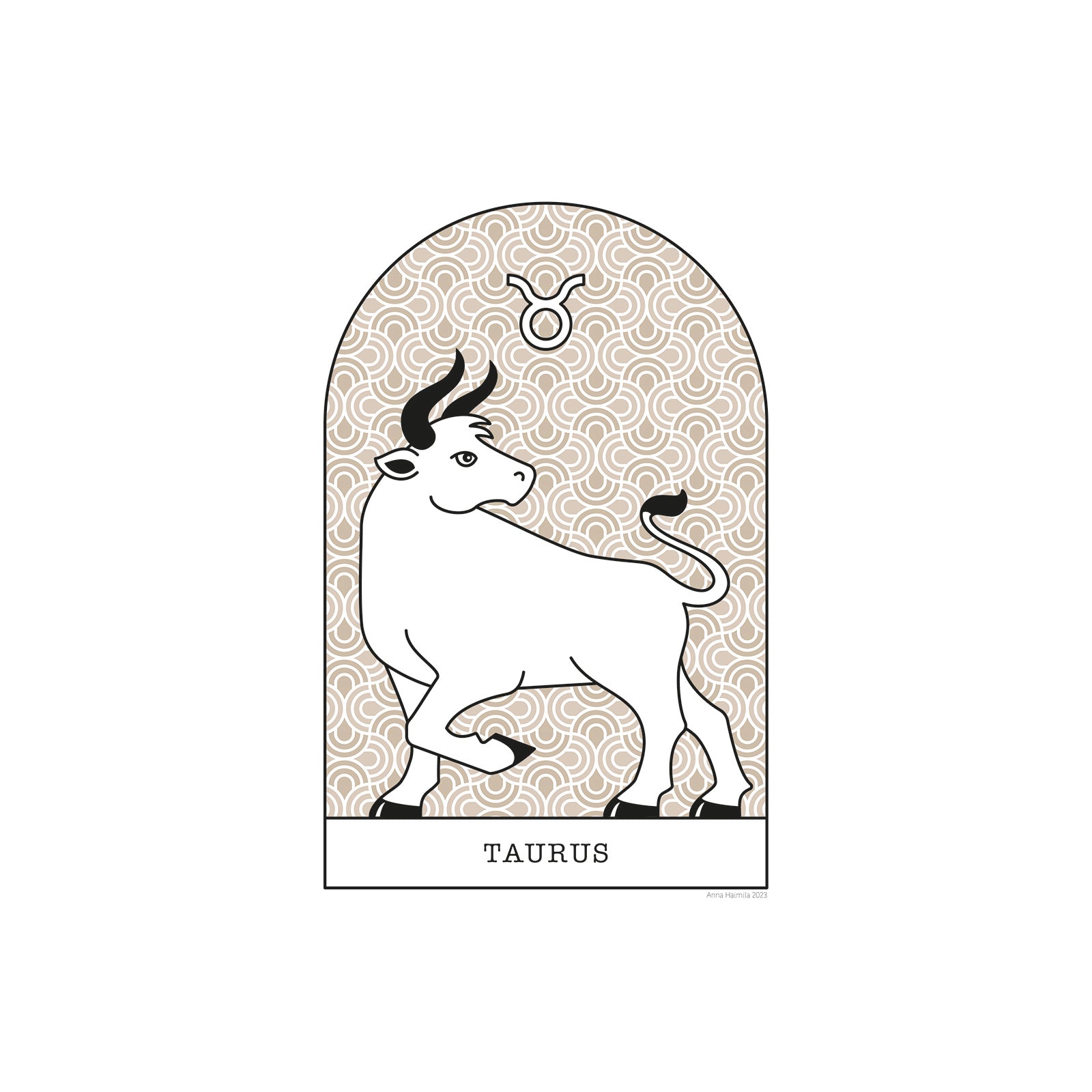 Härkä, Taurus -horoskooppi (beige)