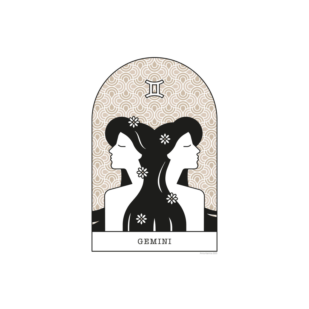 Kaksoset, Gemini -horoskooppi (beige)