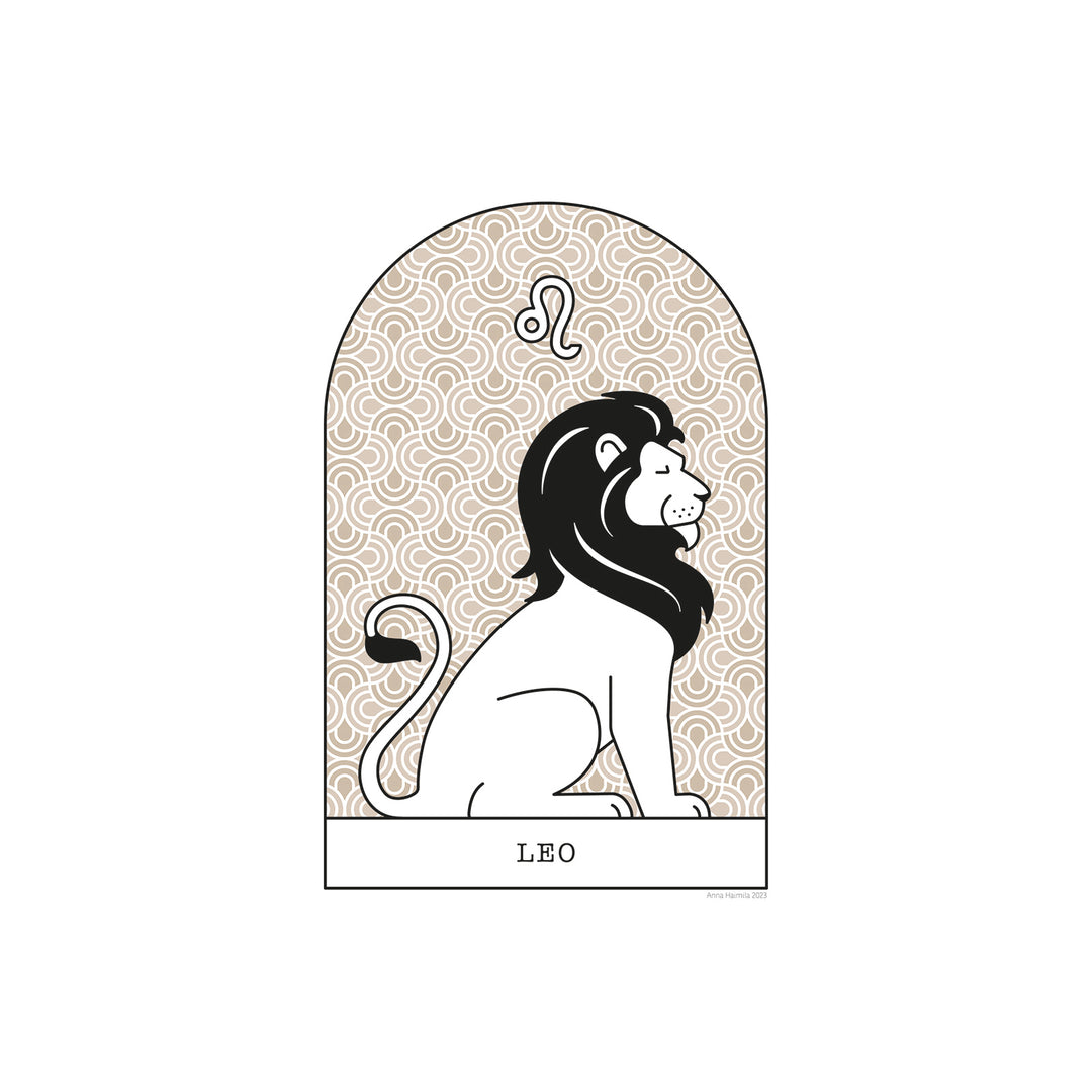 Leijona, Leo -horoskooppi (beige)