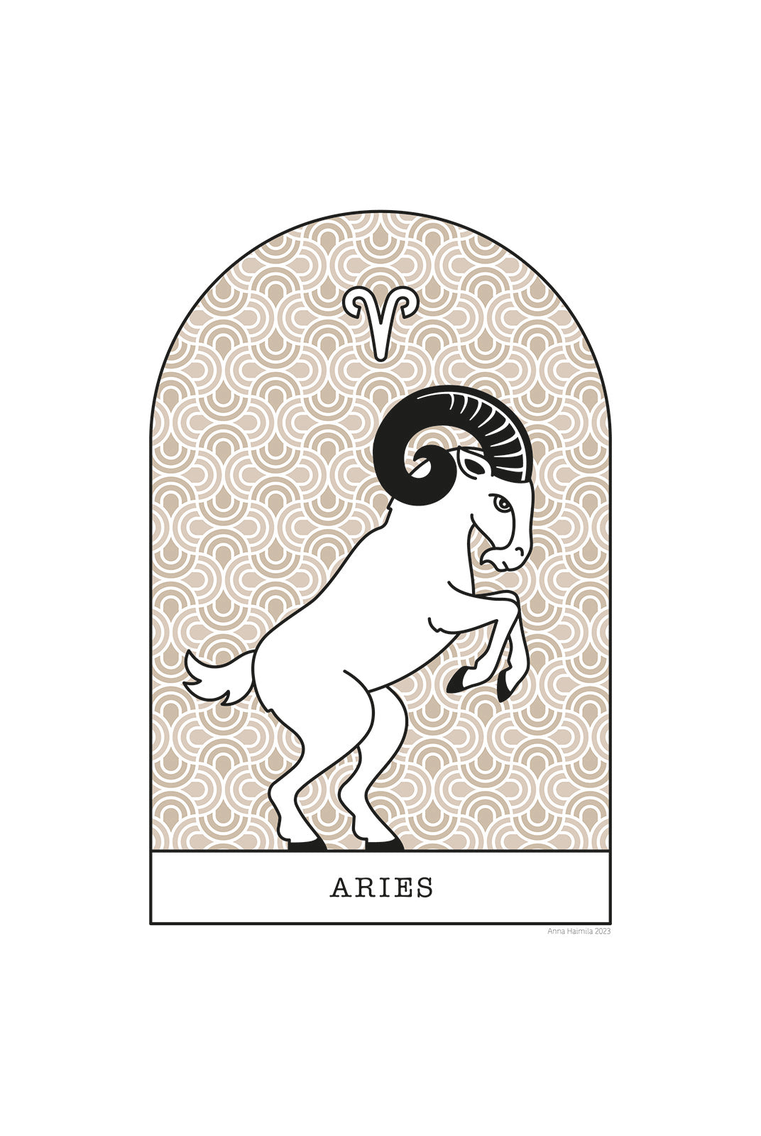 Oinas, Aries -horoskooppi (beige)