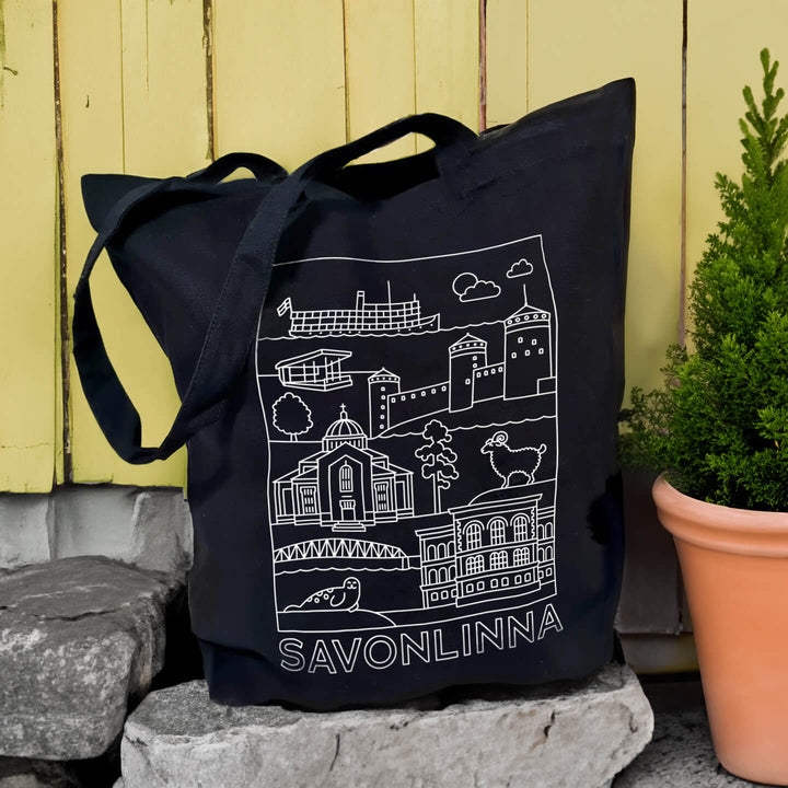 Savonlinna -nähtävyydet kangaskassi