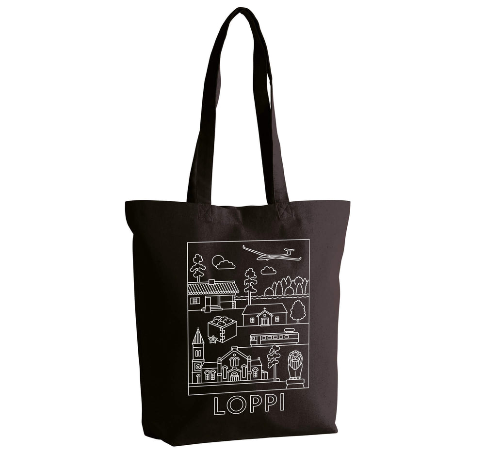 Loppi -nähtävyydet kangaskassi